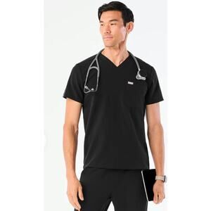 Figs Leon Three-Pocket Scrub Top black